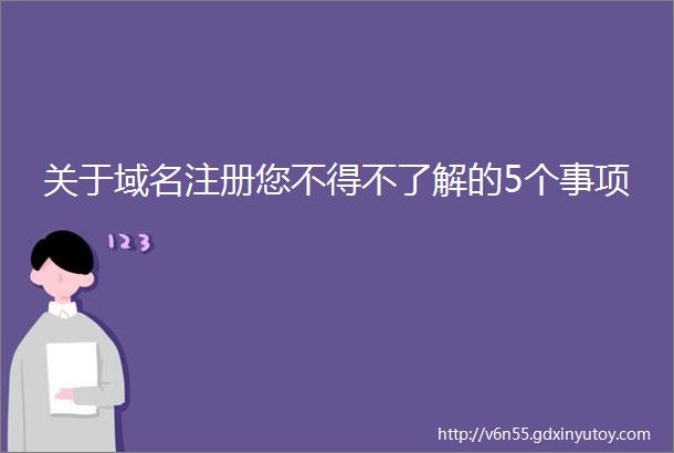 关于域名注册您不得不了解的5个事项